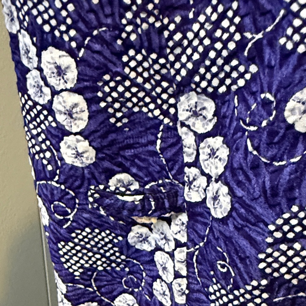 B14 Floral Purple Midi Short Sleeve Shift Dress - Picture 4 of 5